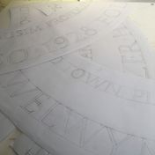 Drawings of lettering for the outer rings