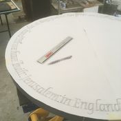 Inner circle of lettering ready to be transfered to the slate