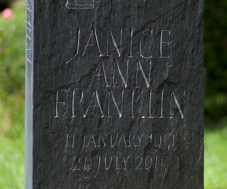 Headstone on riven Welsh slate