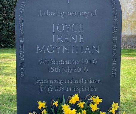 Headstone on Cumbrian dark grey slate