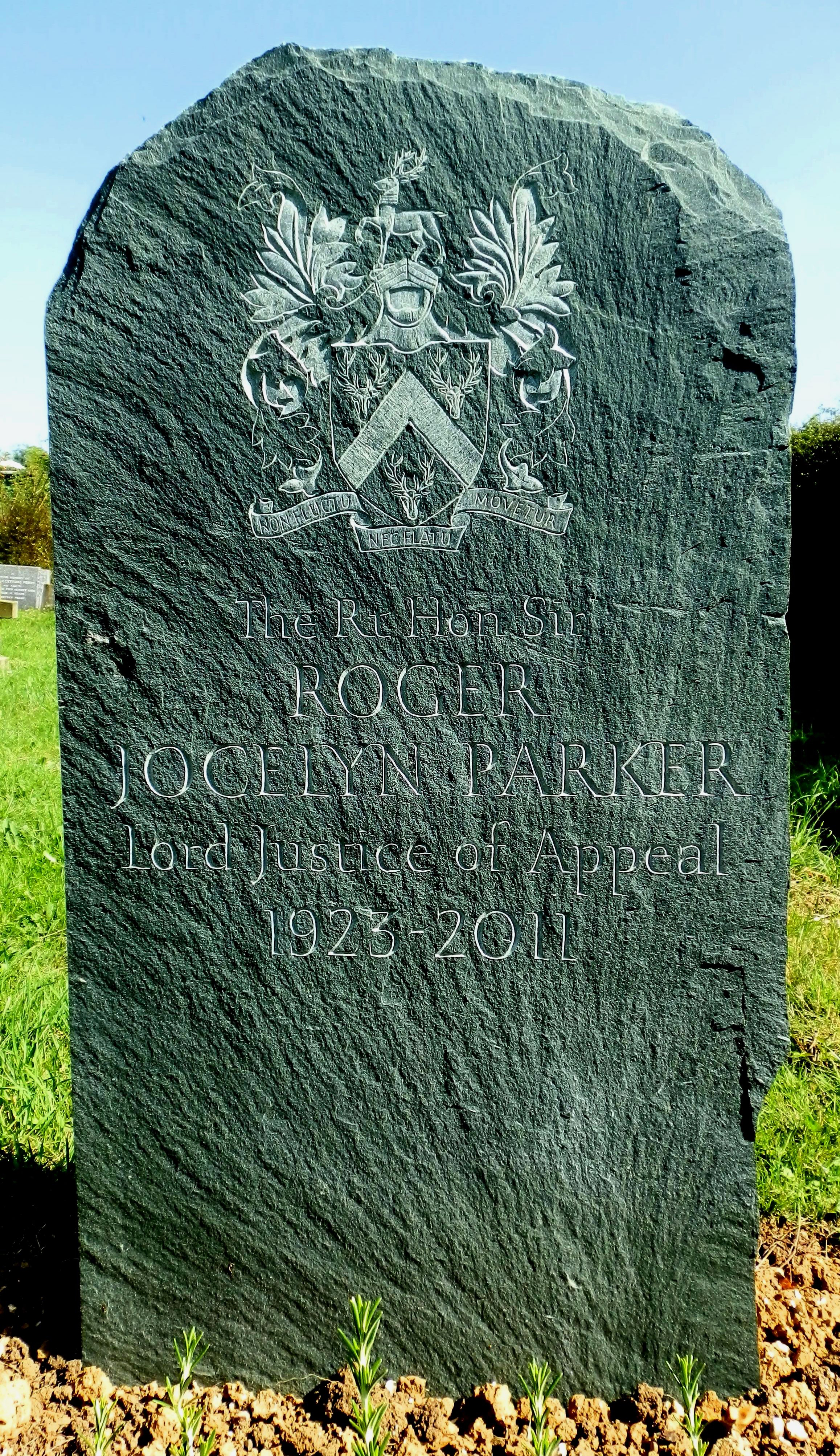 Headstone on riven Honister slate