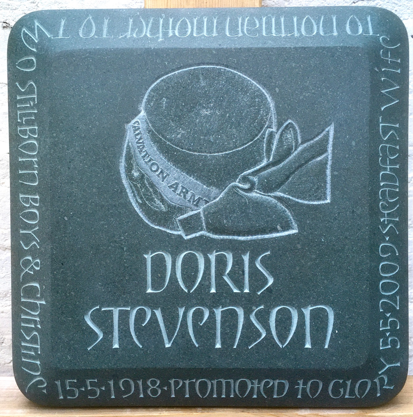 Cremation plaque on Broughton Moor slate